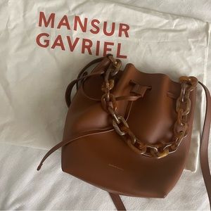 Mansur Gavriel twist mini bucket bag